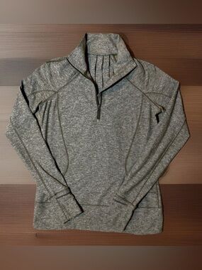LULULEMON Rush Hour Brown Jacquard Half Zip Top Sz 6 Running Gym